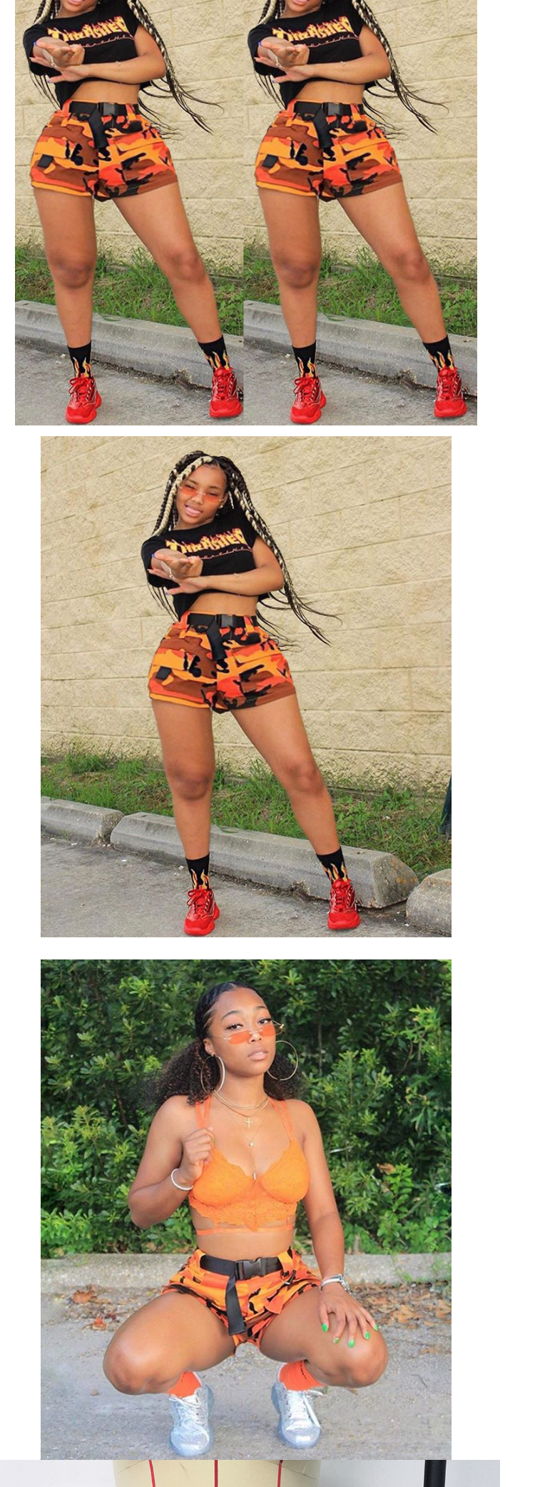 Styling Options for Camouflage High-Waisted Shorts