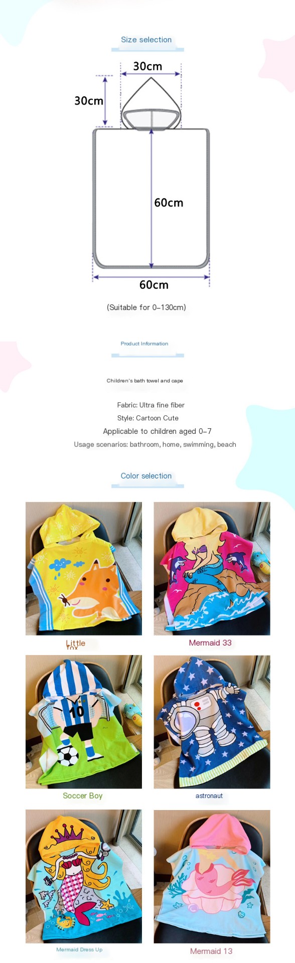 Children's Hooded Bathrobe Astronaut