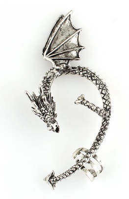 Dragon Ear Clip Ancient Silver
