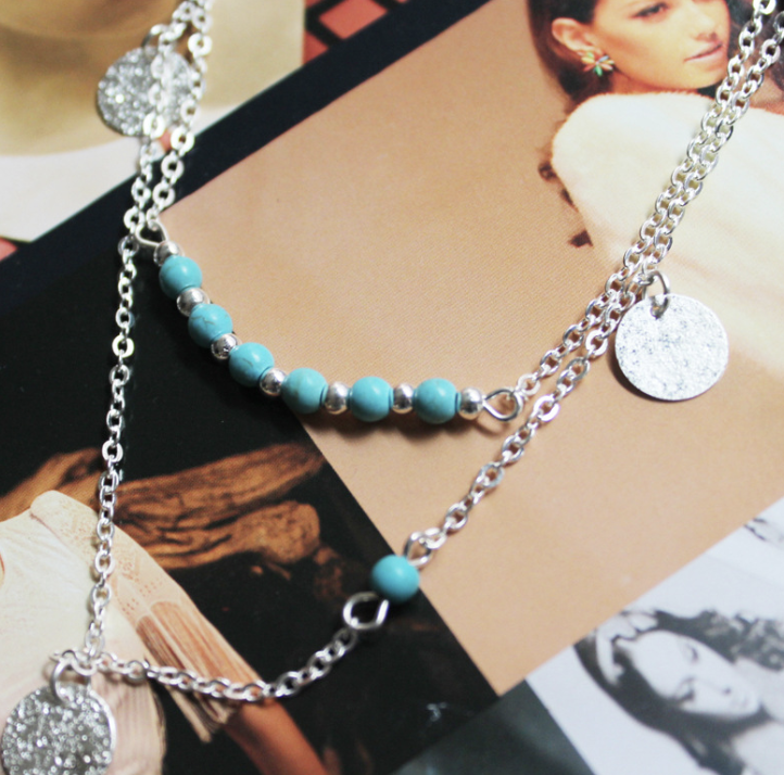 Stylish turquoise pendant necklace