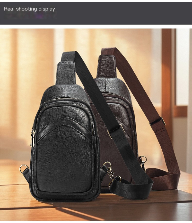 Fashion Men's Chest Leather Messenger Bag - Image 5