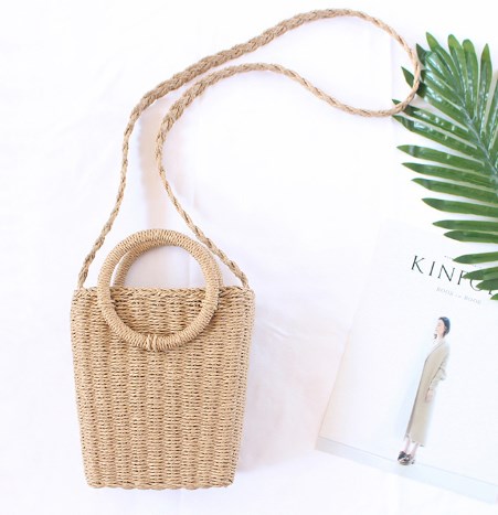 Khaki Grass Woven Bag