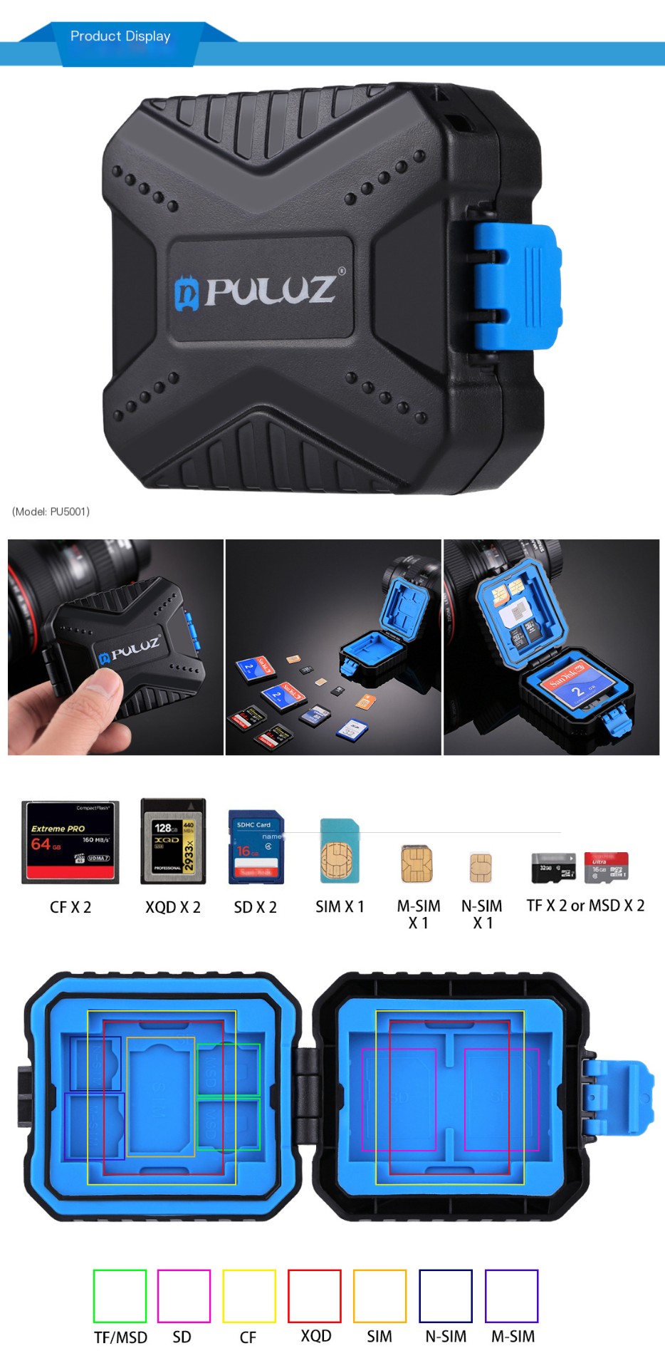 PULUZ Memory Card Storage Case - Side View