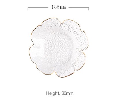 Japanese Style Hammer Pattern Petal Glass Bowl Plate Set