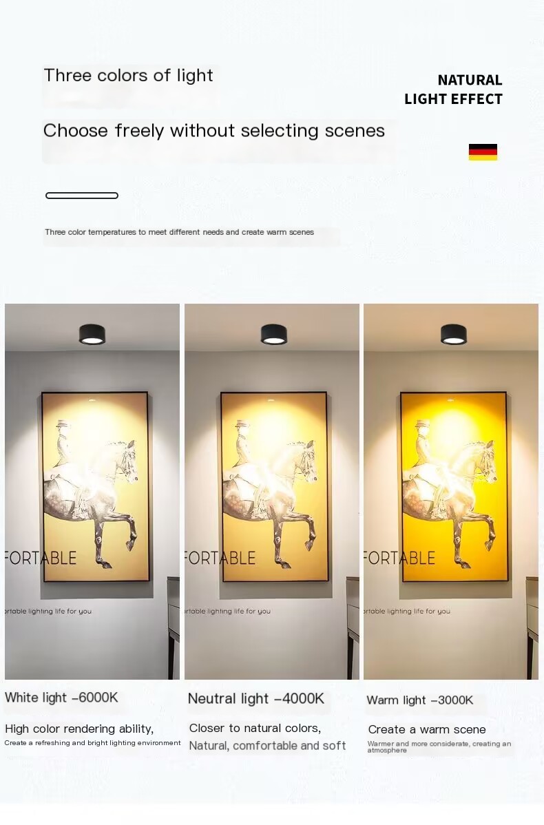 Open-mounted Downlight led ceiling lamp spotlight entrance hall entrance lamp balcony corridor lamp aisle lamp white shell black shell Downlight