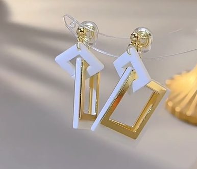 Geometric Square Earrings 2