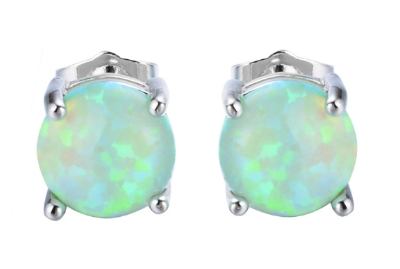 8mm Australian Opal Earrings