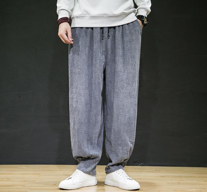 Stretchy fashionable comfortable loose retro men's casual pants