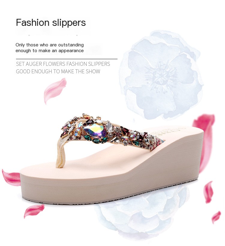 Herringbone Rhinestone Slippers 4