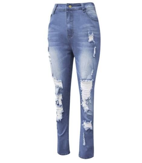 High Rise Distressed Jeans 6