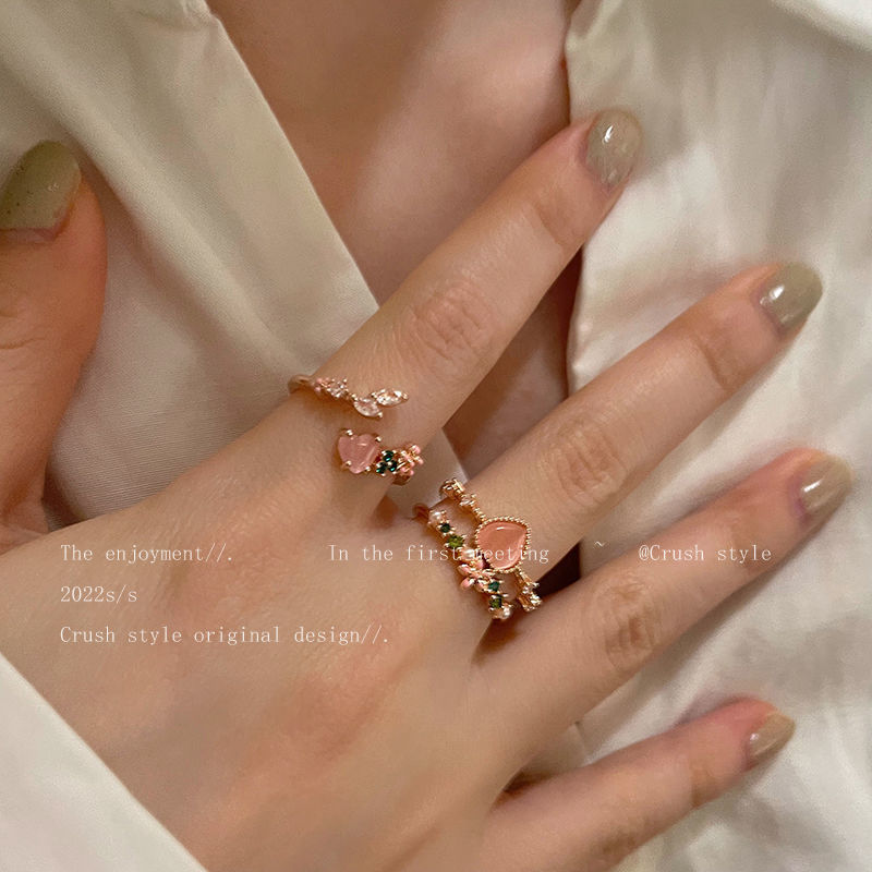 Heart-shaped ring - Pink single layer
