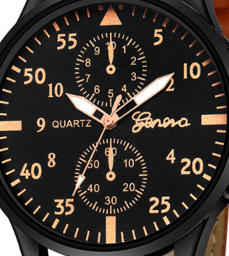 Retro Design Leather Band Watch Blue