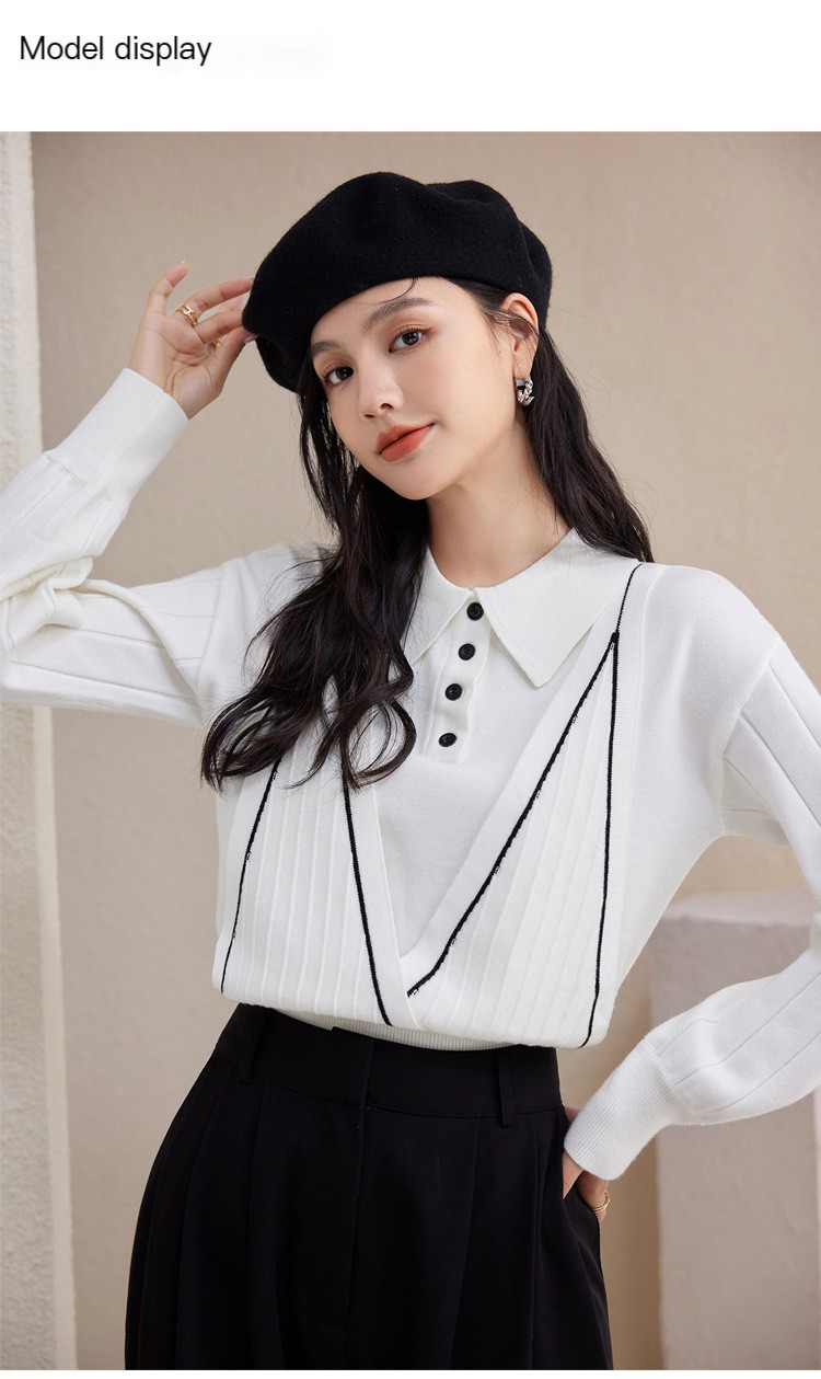 Fake Two-piece Sling Sweater Image 2