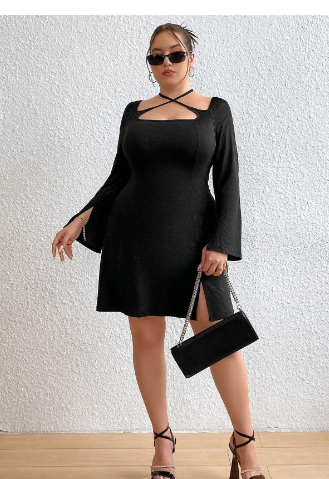 Elegant Black Dress Back View