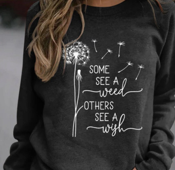 Printed Loose Casual Women's Round Neck Top Image 1