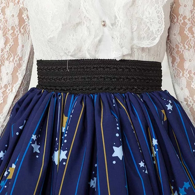 Mori Girl Blue Skater Skirt - Image 6
