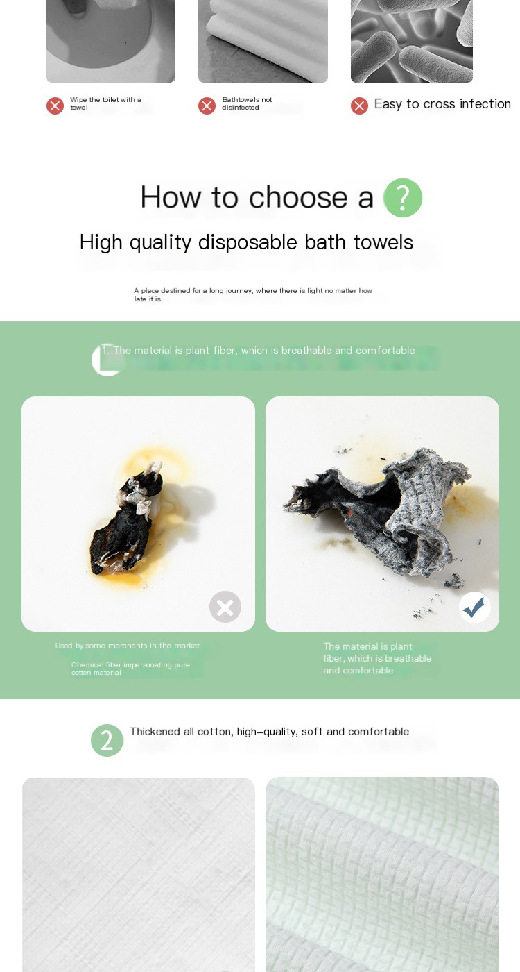 Cotton disposable bath towel hotel bed & breakfast independent packaging thickened disposable towel hotel bath supplies wholesale