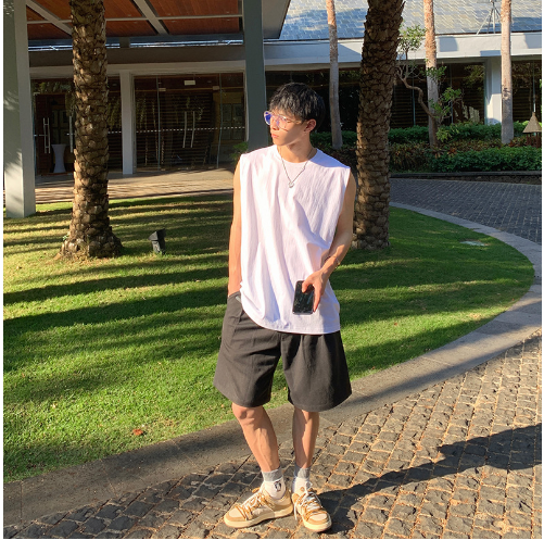 Solid Color T-shirt Vest