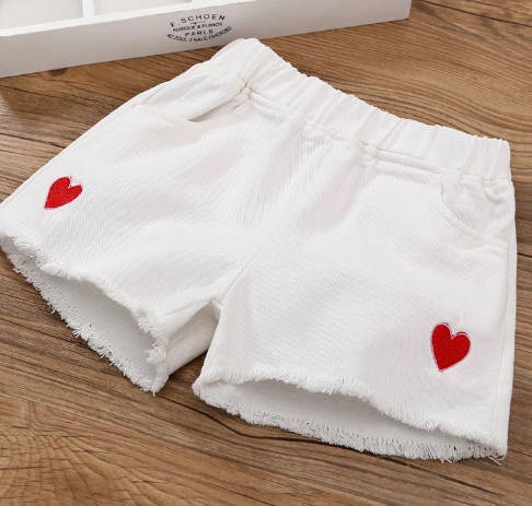Heart Embroidery Shorts 2