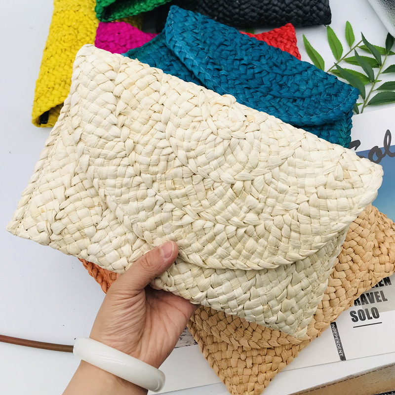 Summer Bucket Straw Bag - Coffee Color