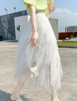 Irregular Mesh Skirt Image 2