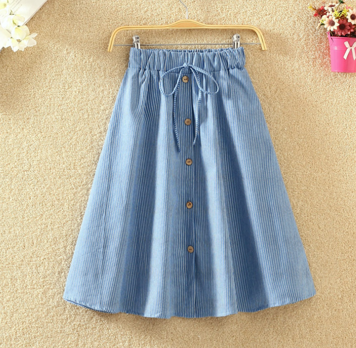 Light blue striped skirt