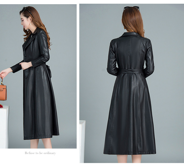 Oversized Long Leather Coat 7