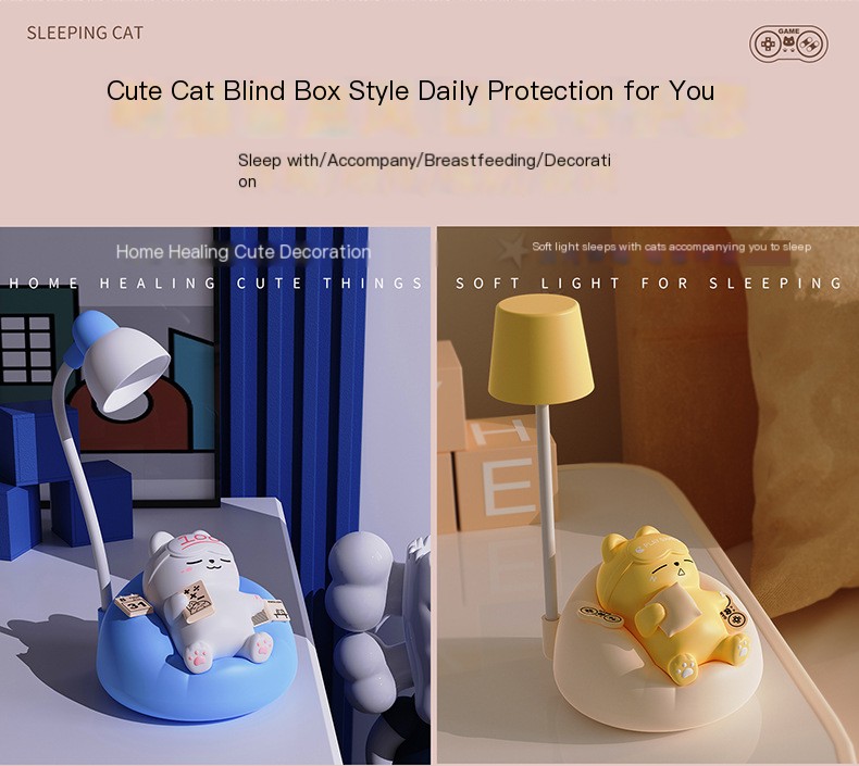 Learning Sleeping Cat Blue