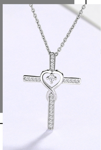 Silver Infinity Cross Necklace 3