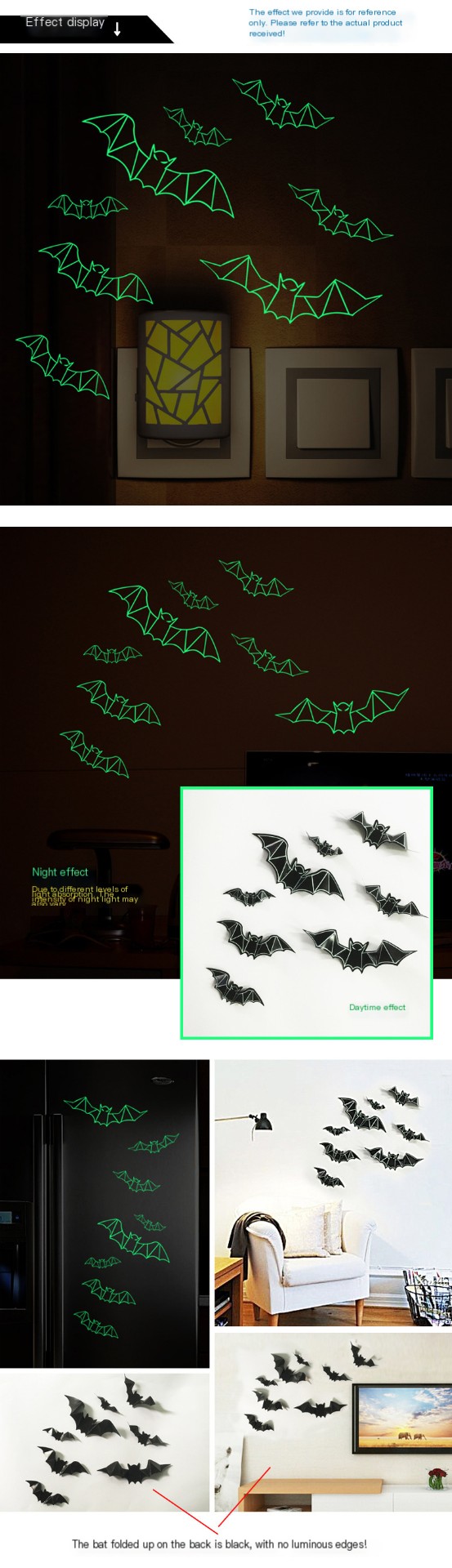 3D Bat Wall Stickers