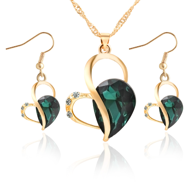 Love Water Drop Earrings and Necklace Set