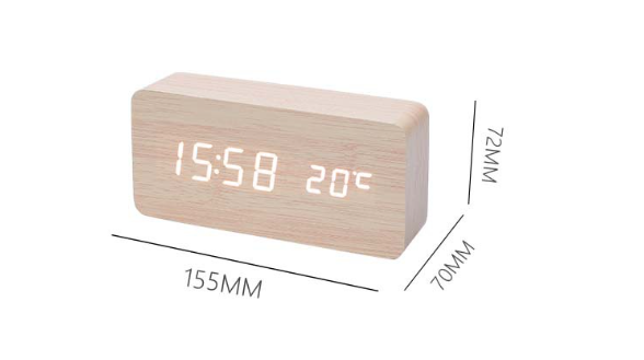 Wooden LED Clock Image 1