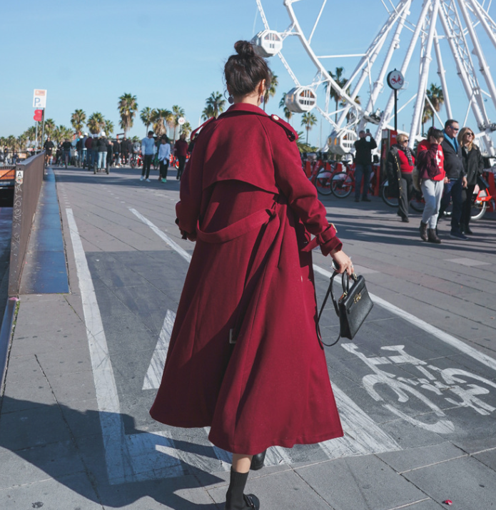Close-up of Woolen Coat Fabric
