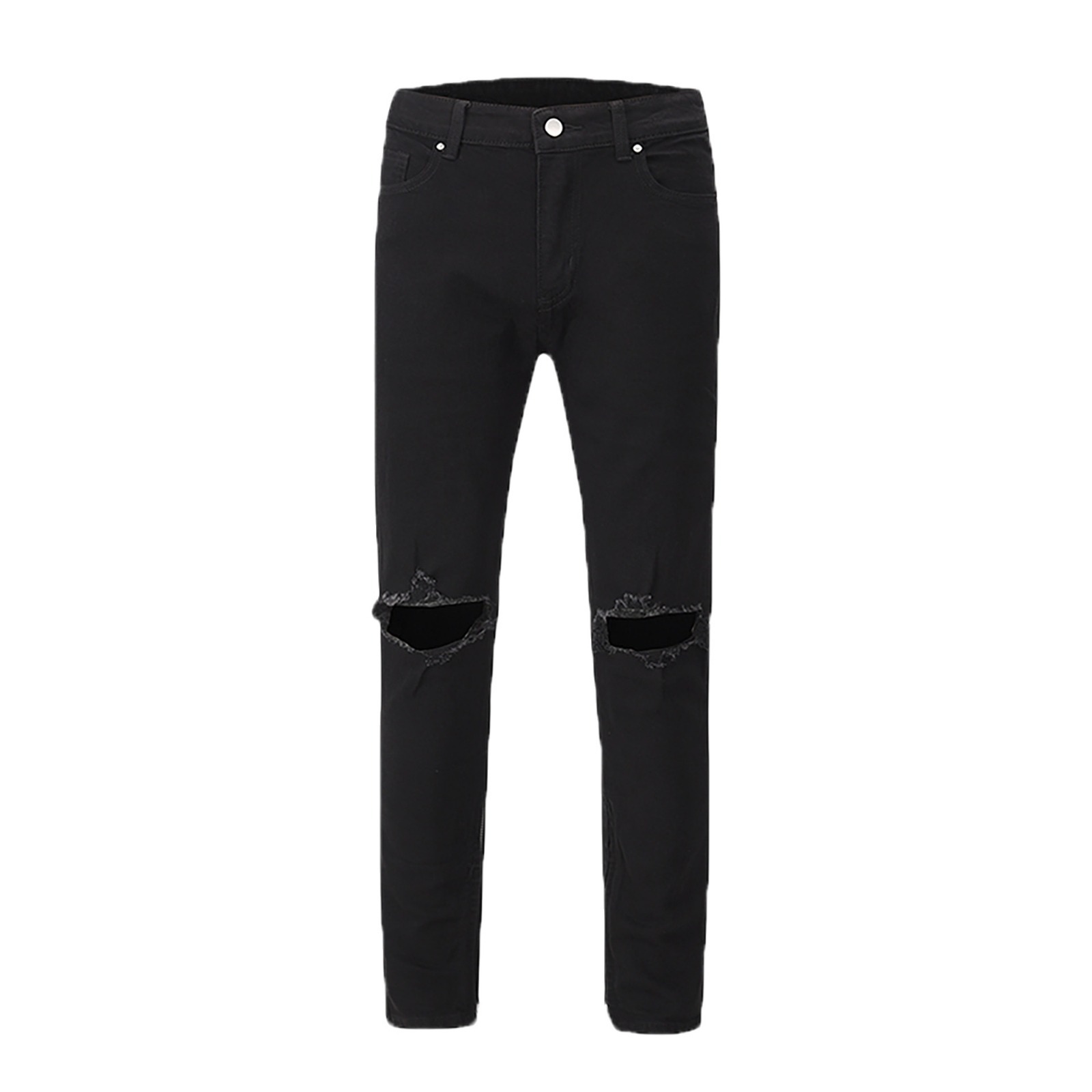 Edgy Black Denim Jeans - Lifestyle