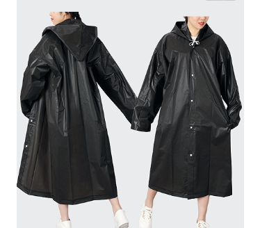 Windproof Rain Poncho for Adults, Reusable Waterproof with Hood and Adjustable Arms, EVA Material image