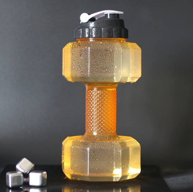 Dumbbell Water Bottle Black