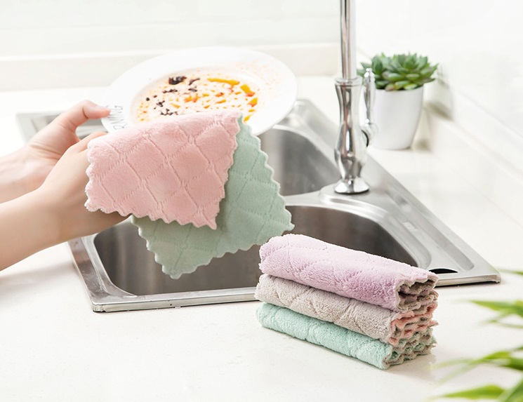 Kitchen dishcloth Water absorbent and oil-free towel image