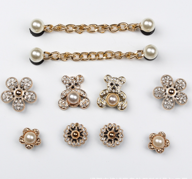 Crystal diamond and chain decoration for Croc Charm shoe buckle garden shoes decoration fit woman children of gift first choice