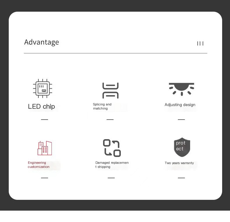 LED supermarket strip lights shopping mall supermarket office lighting ceiling lights grille lights adjustable shelf lights