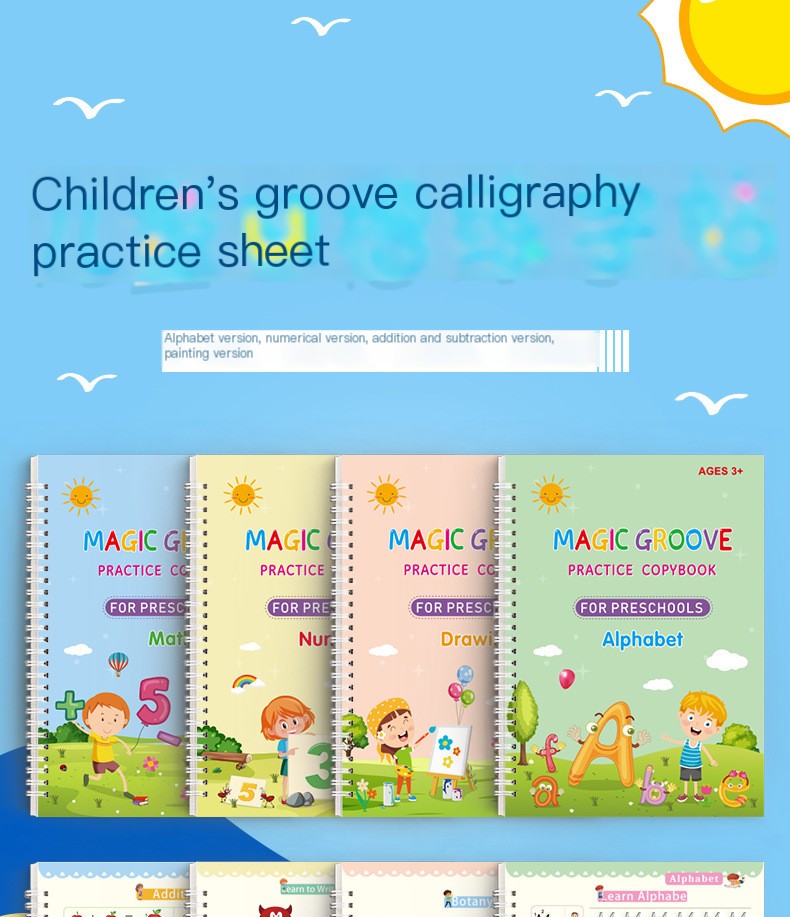 Magic Writing Practice Book for Kids 3-6 Years Old