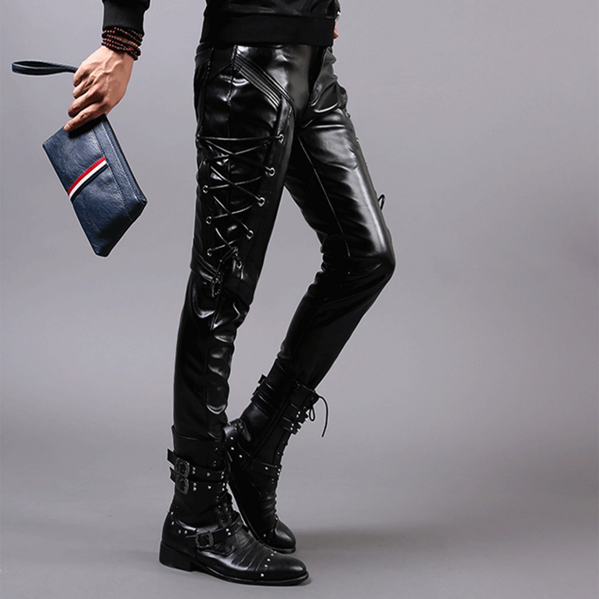 Stylish Leather Pants Side View