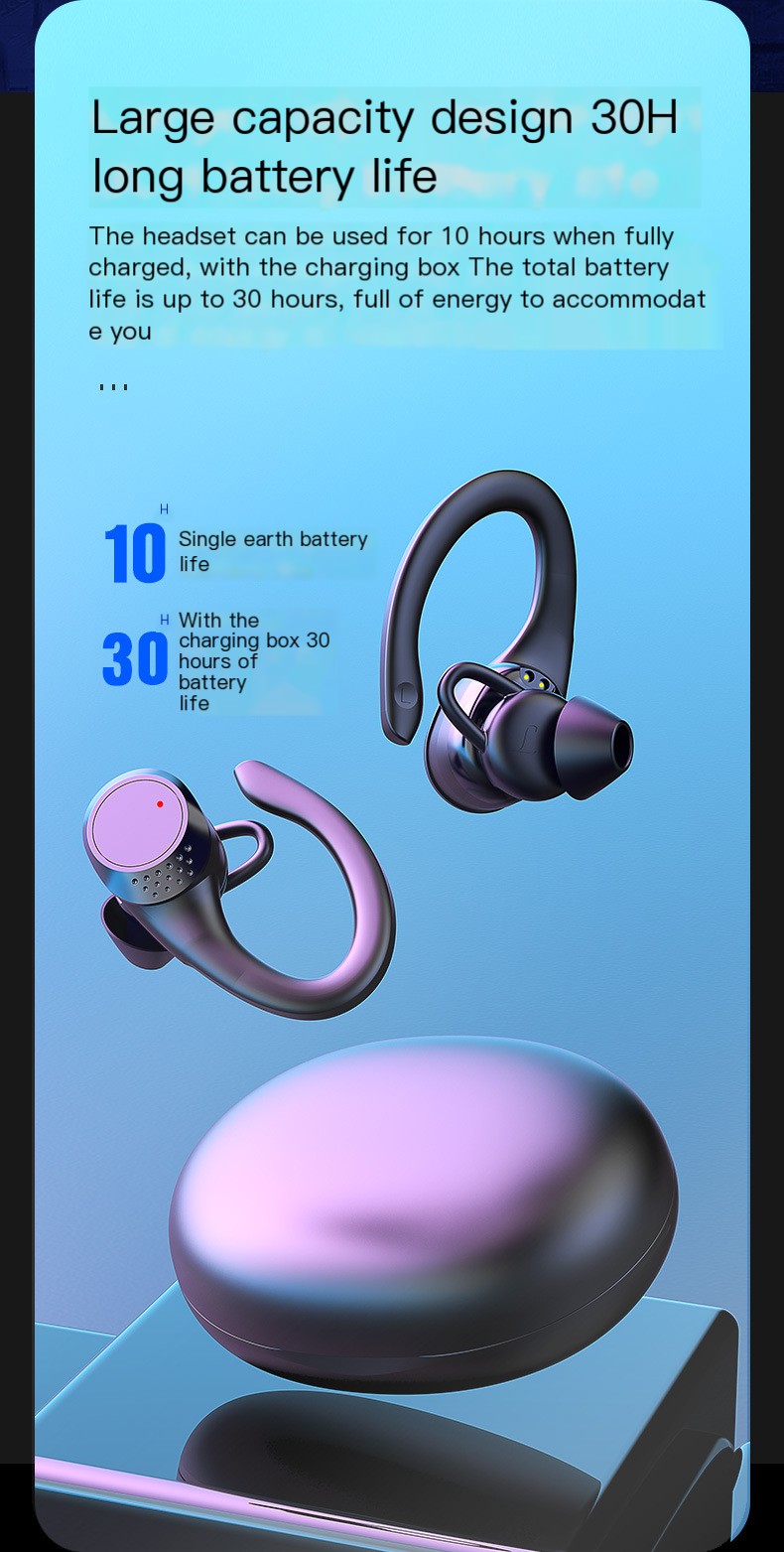 TWS Hanging Ear Wireless BT Headphones