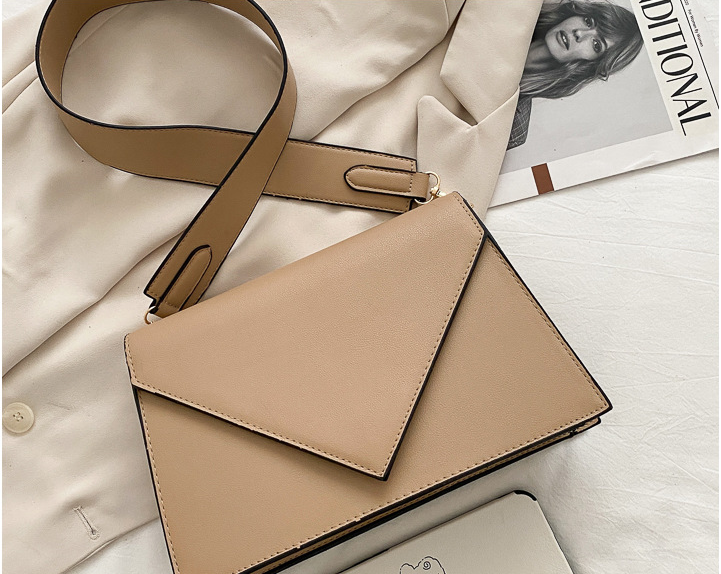 Khaki PU Leather Shoulder Bag