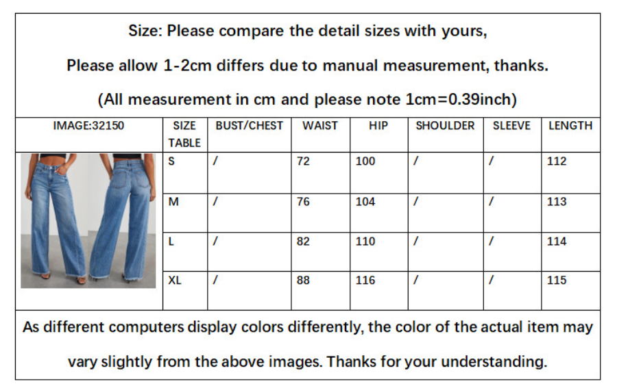 Blue Loose Fit Straight Jeans