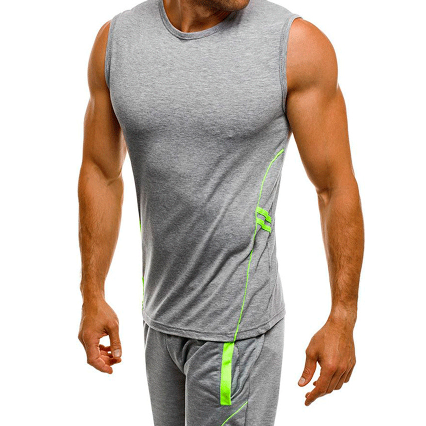 Quick-drying men's sleeveless T-shirt suit image