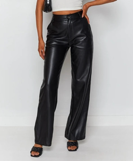 Elena Faux Leather Pants Detail