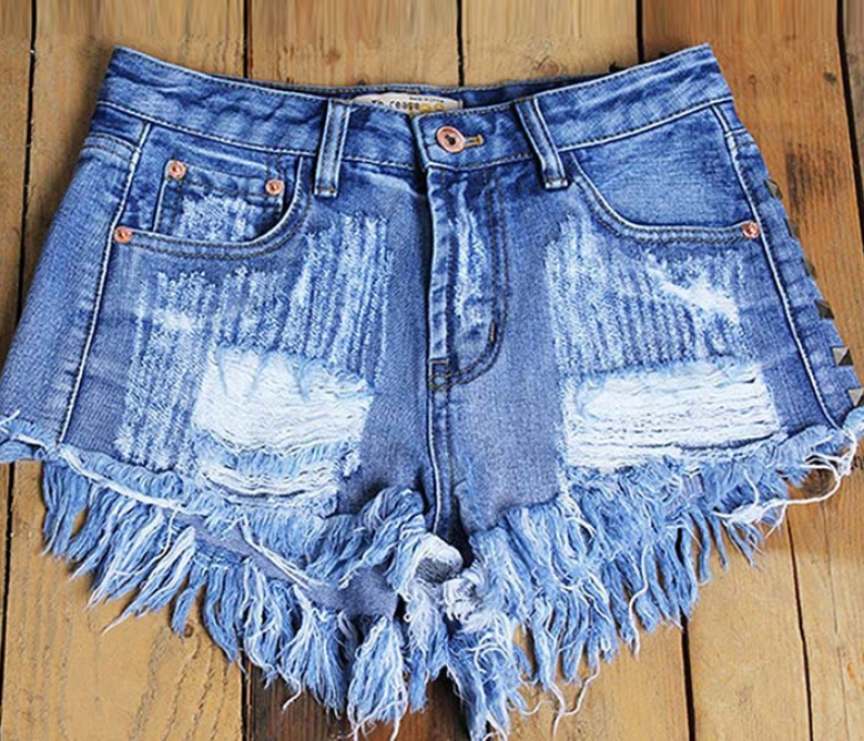 Distressed Denim Shorts 2