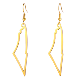 Palestine Outline Earrings - Silver