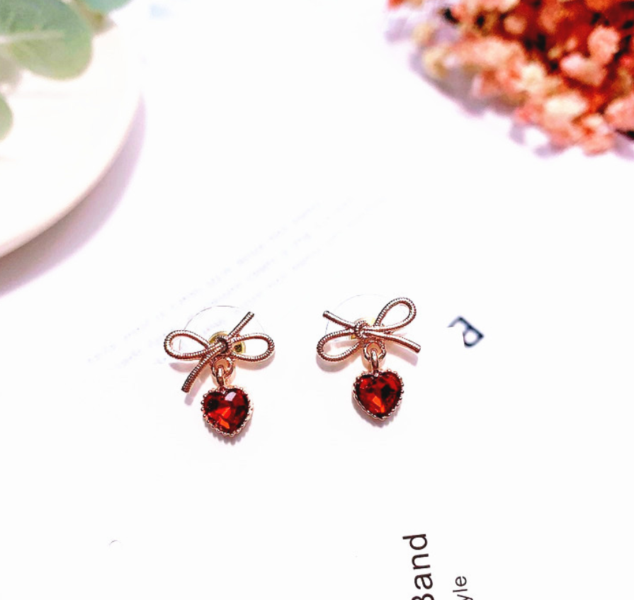 Heart Bow Earrings - Image 1