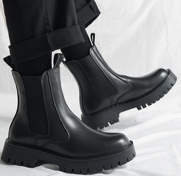 Thick Soled Doc Martens Boots - Side View